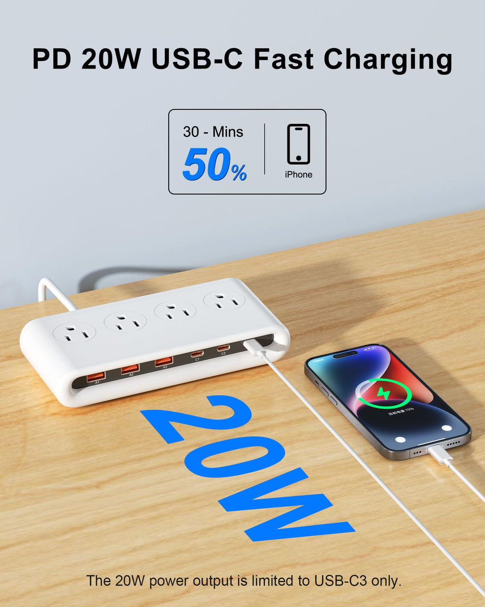 VPSUN AC outlets detail showing grounded sockets for safer high‑draw devices