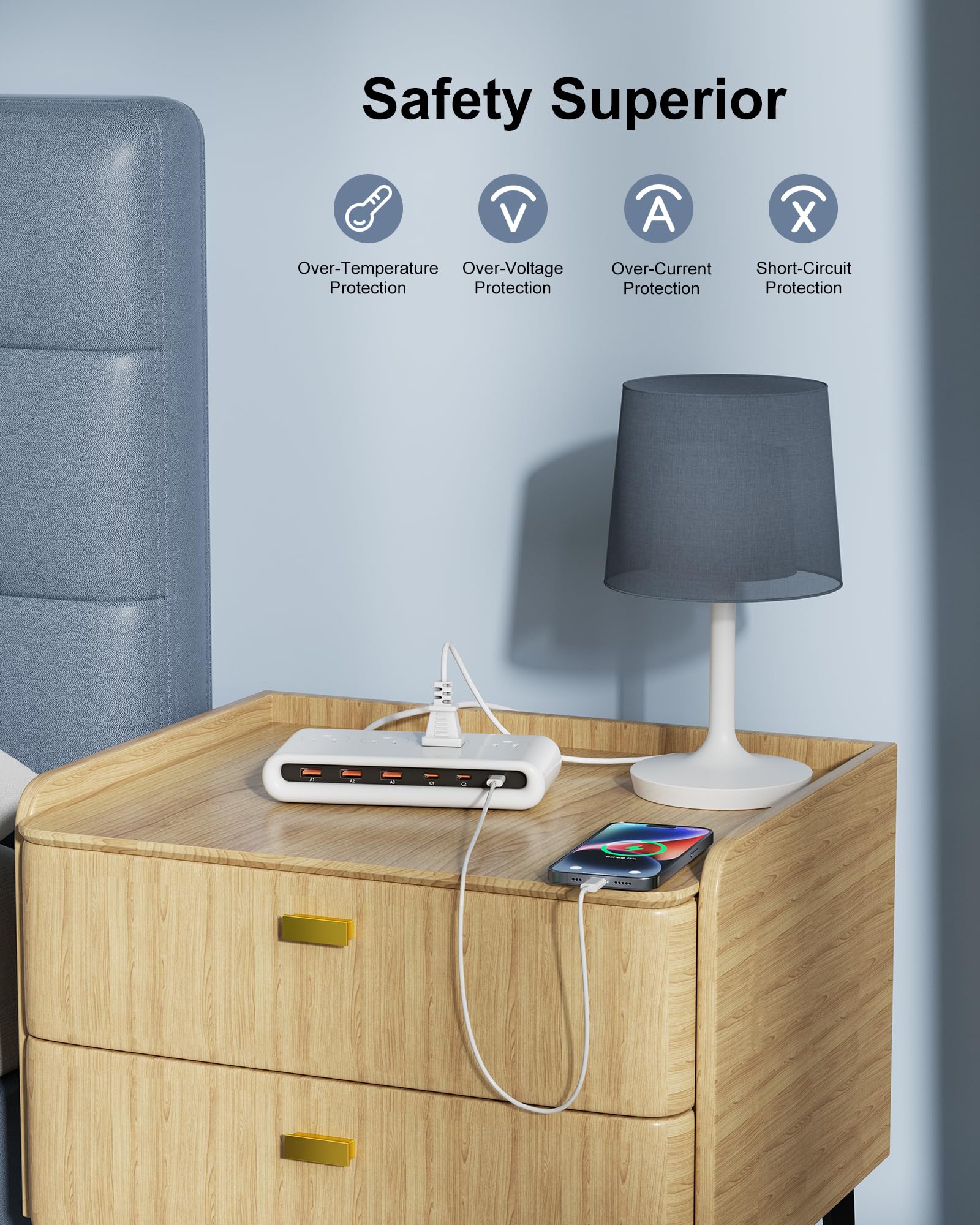 VPSUN lifestyle desk setup powering multiple devices for tidy workspace