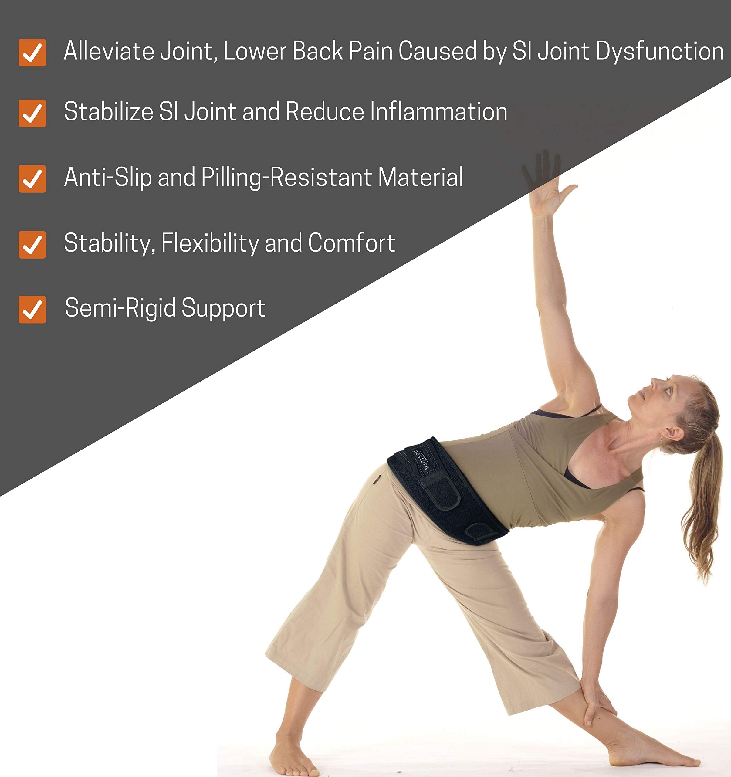 Vriksasana Posture close-up of perforated neoprene inner layer for breathable, stable support