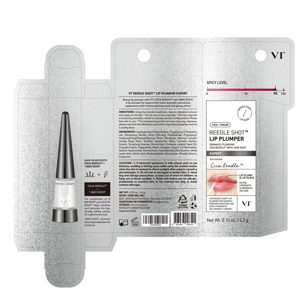 VT COSMETICS cap and label close-up showing fragrance-free transparent formula