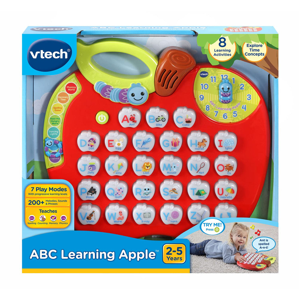 VTech ABC Learning Apple lit LEDs during music mode demonstrating melodies and light feedback
