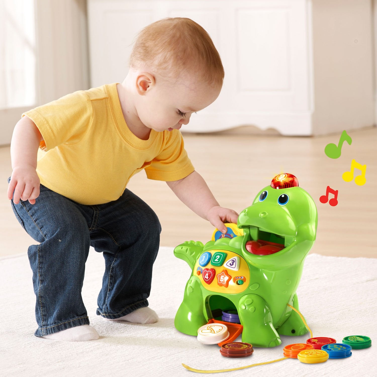VTech pull-toy demonstration showing size for toddlers and active walking play
