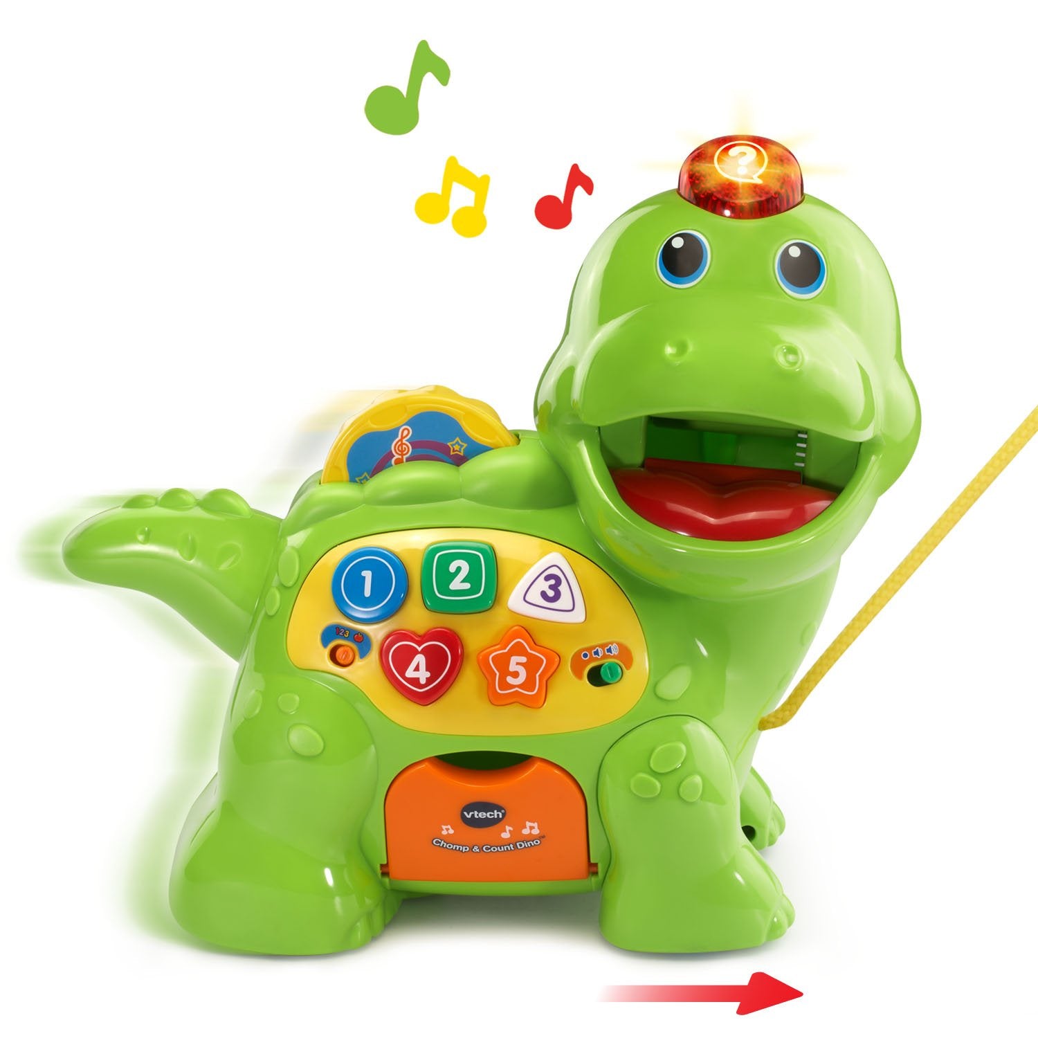 VTech top view of five shape buttons teaching numbers and shapes through touch