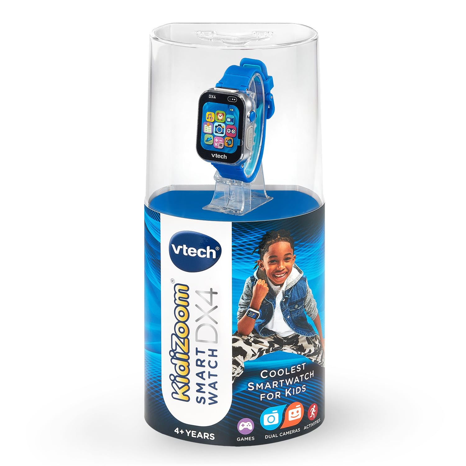 Child using VTech KidiZoom DX4 to take a selfie encouraging imaginative play