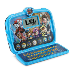 VTech tablet closeup of character buttons featuring Chase and Skye for engaging audio cues