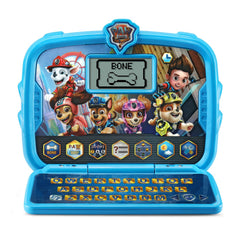 VTech tablet front view showing PAW Patrol layout and easy-access buttons for playful learning