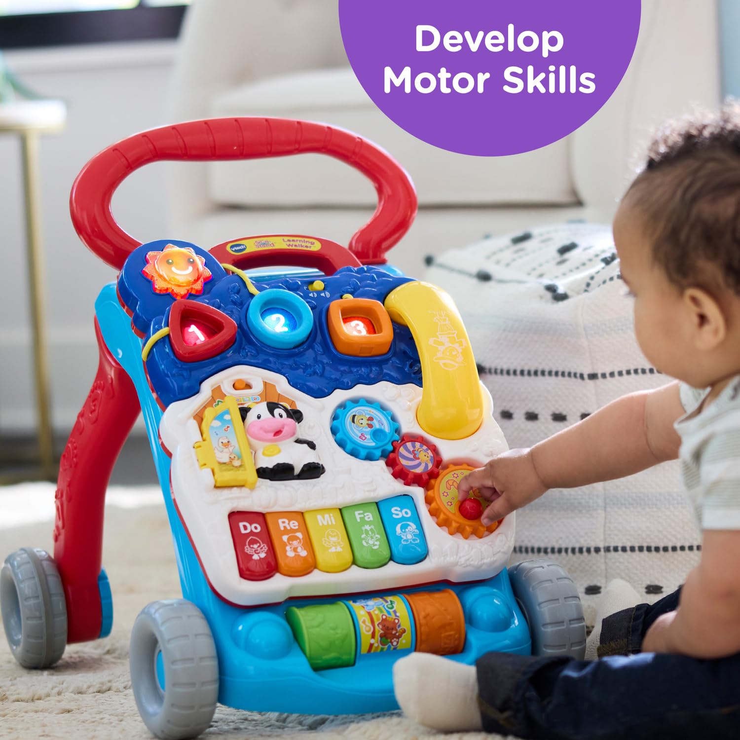 VTech colorful rollers texture closeup promoting tactile exploration and fine motor practice