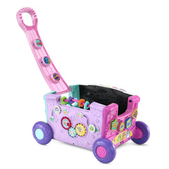 VTech folded handle top view demonstrating compact storage convenience