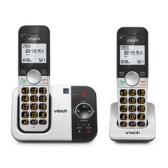 VTech VG232-2 front view showing dual handsets and base for easy setup