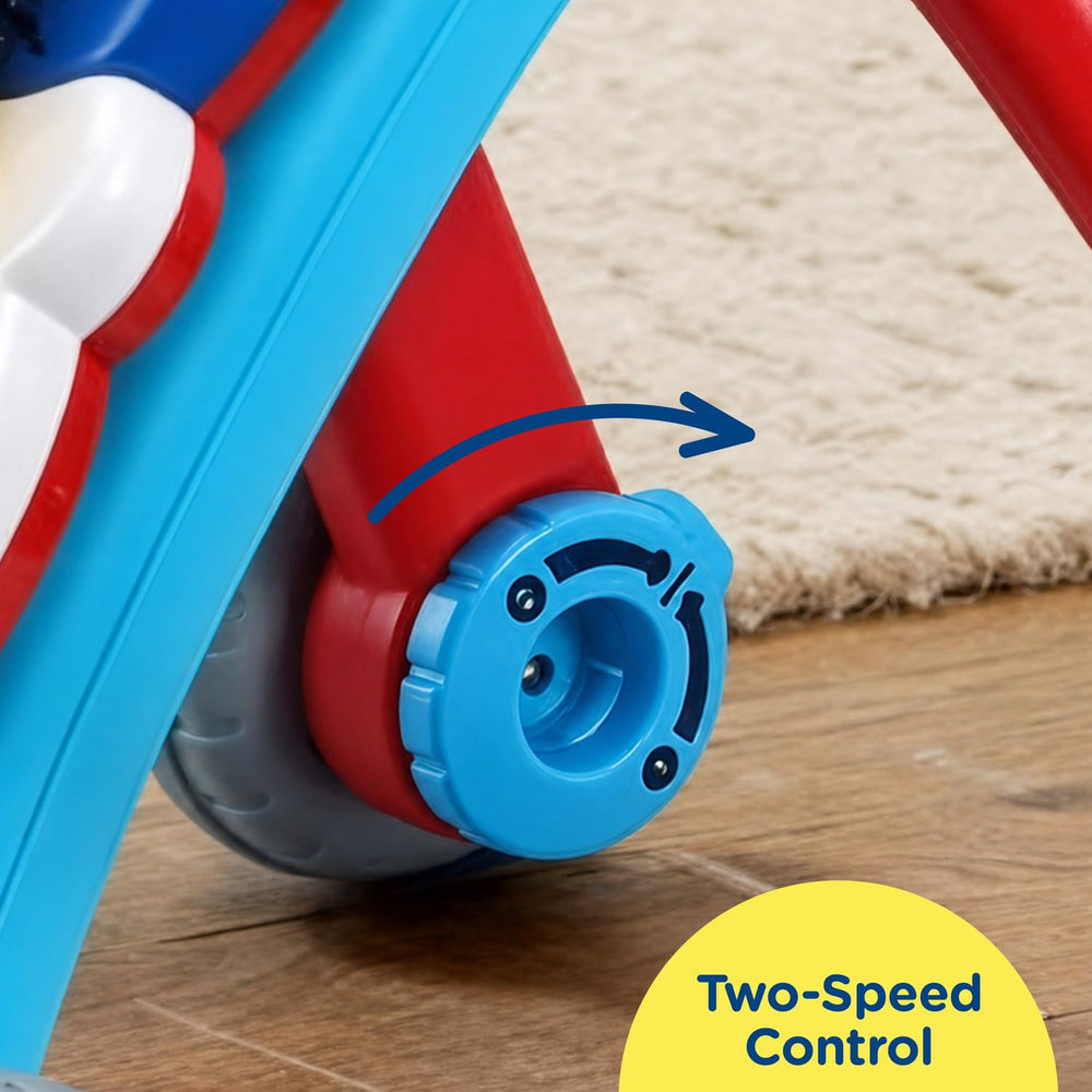 VTech wheel and base detail highlighting durable wheels for smooth rolling across floors