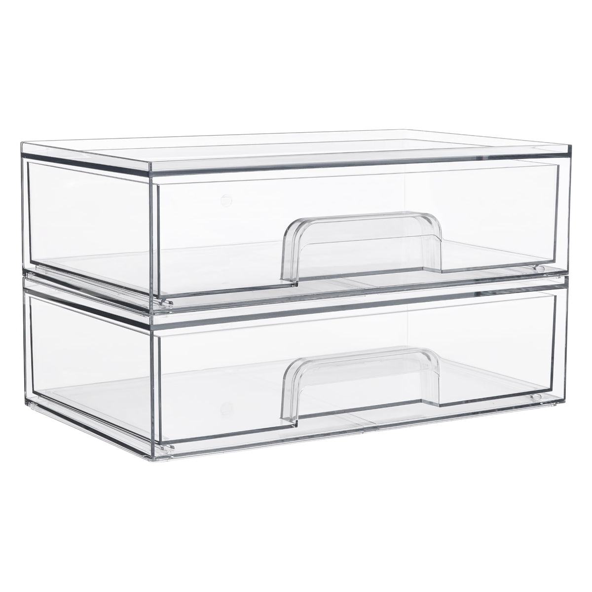 Vtopmart clear drawer front view showing transparency and neat storage benefit