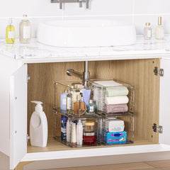 Vtopmart groove detail demonstrating secure stacking and space-saving benefit