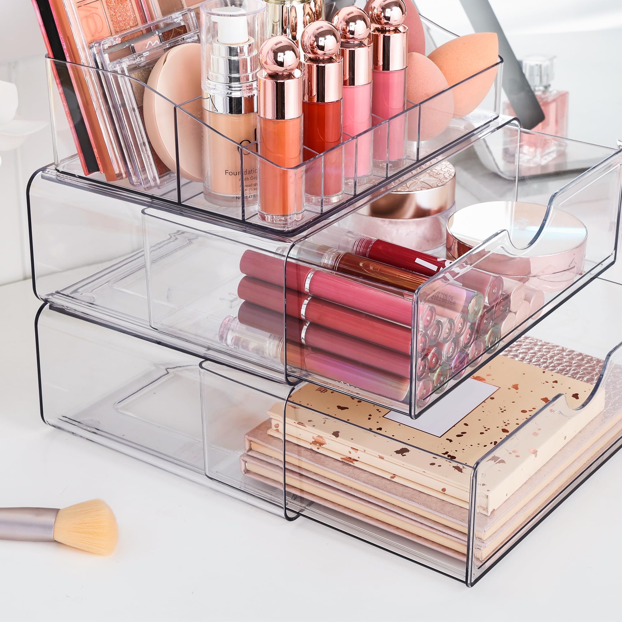Vtopmart drawer interior storing palettes and bottles for organized storage