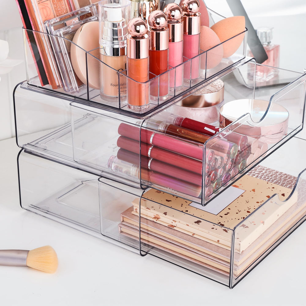 Vtopmart drawer interior storing palettes and bottles for organized storage