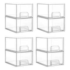 Vtopmart front view showing all eight clear stackable drawers for organized storage