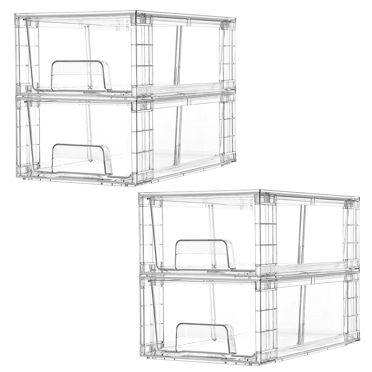 Vtopmart front view pack of four drawers showing clear visibility benefit