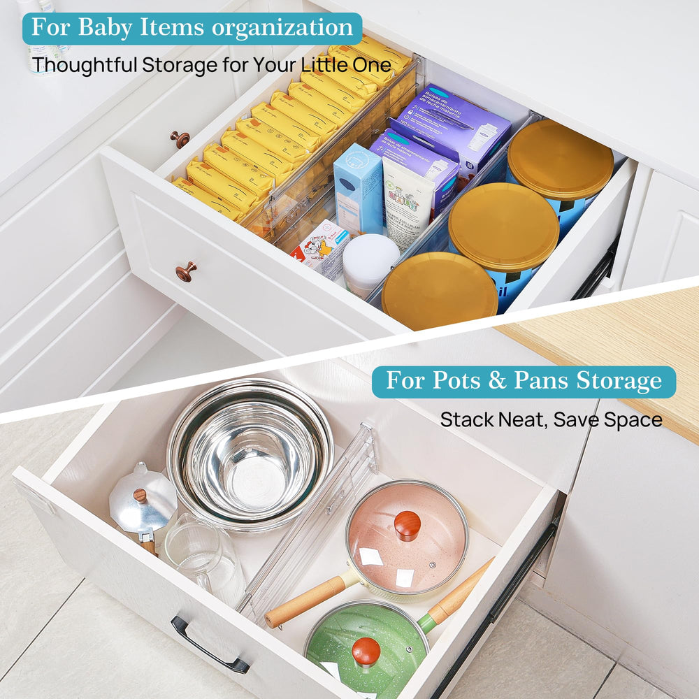 Vtopmart divider placed horizontally to segment office drawer for tidy supplies