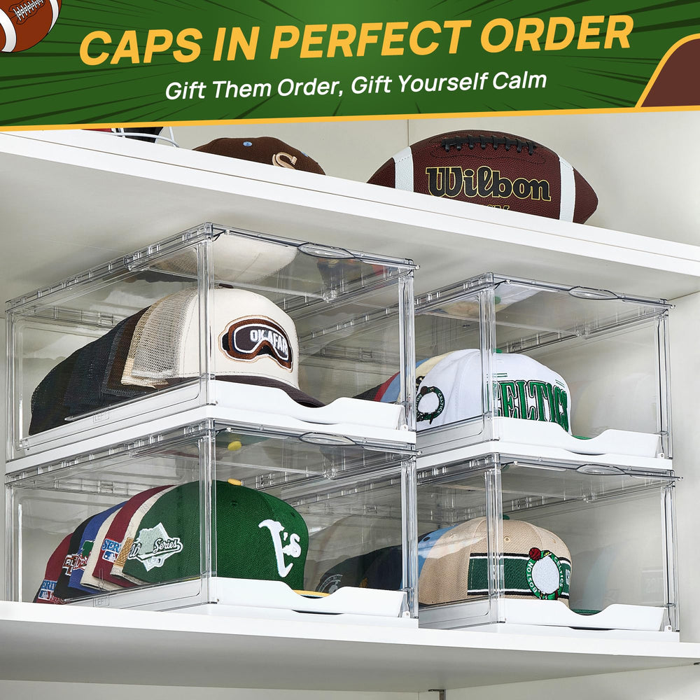 Vtopmart interior view filled with 12 hats displaying capacity and quick selection advantage