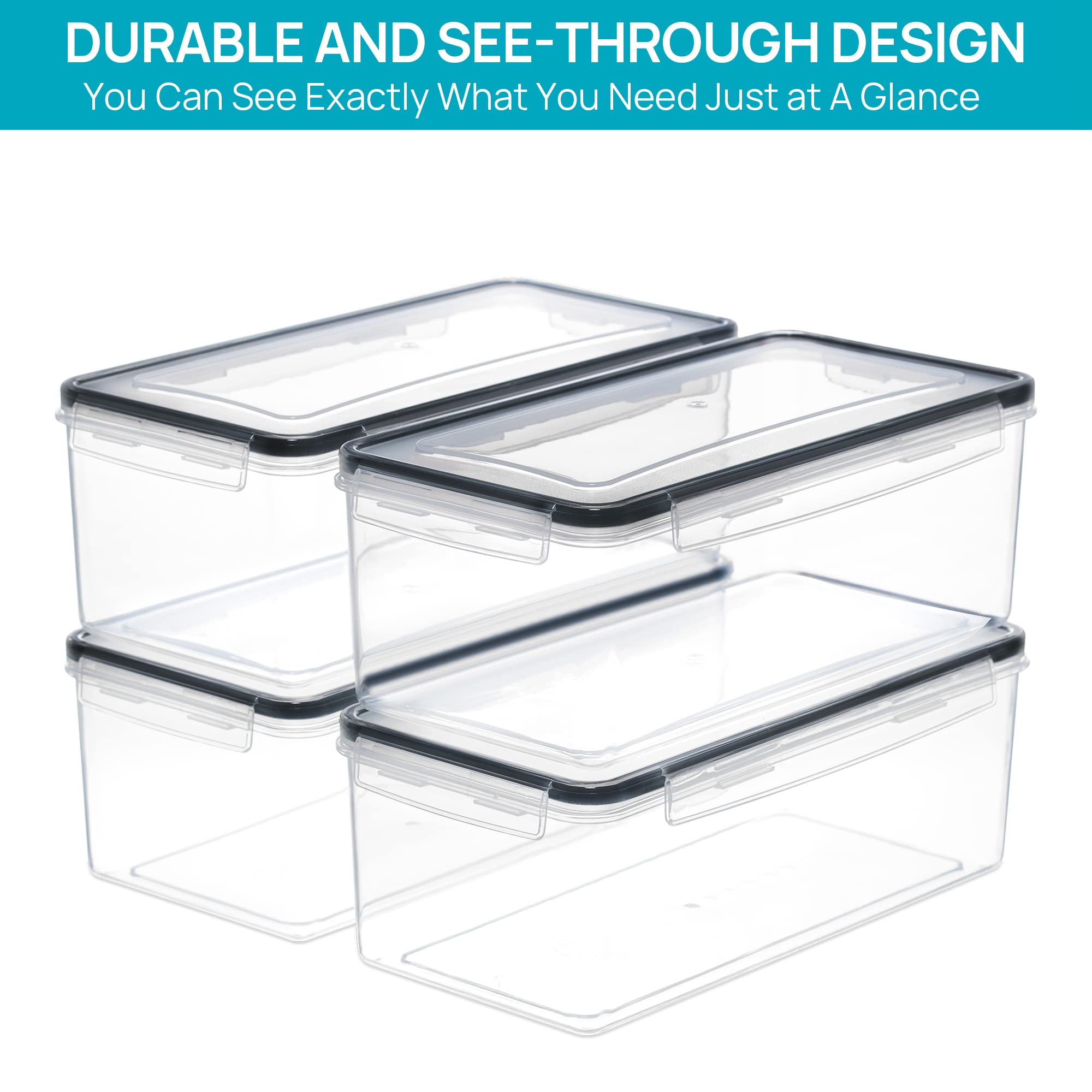 Vtopmart lid gasket and label detail showing airtight seal and clear identification