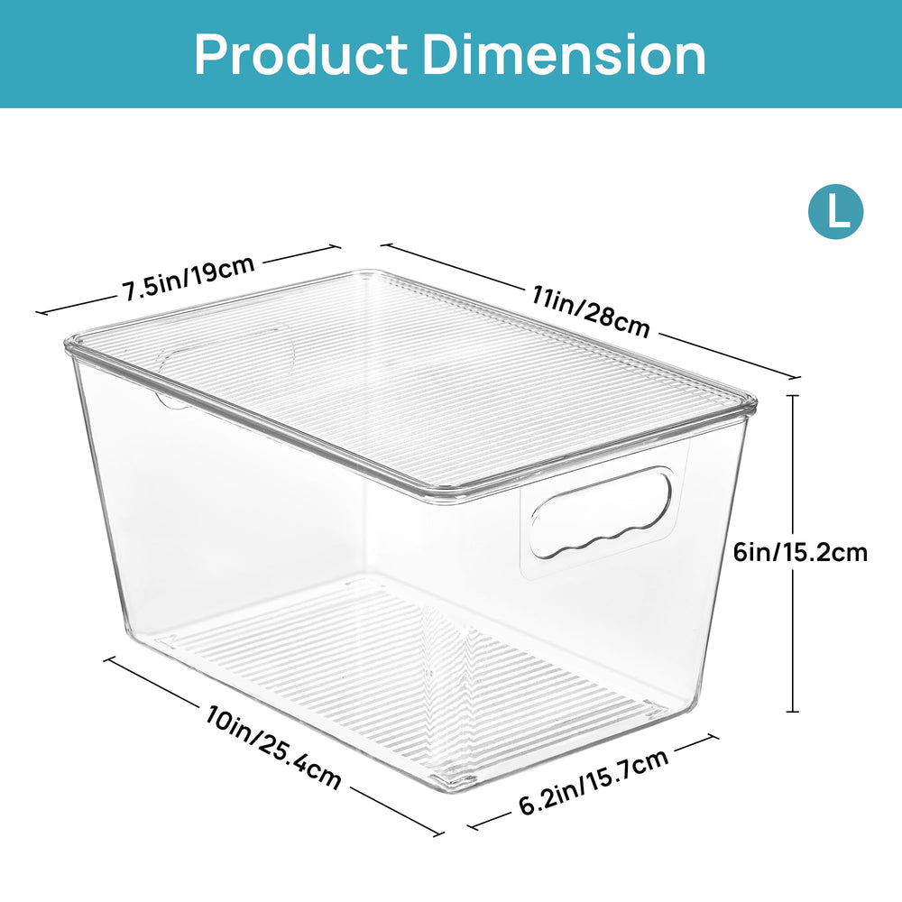 Vtopmart lid close-up showing secure stacking and space savings