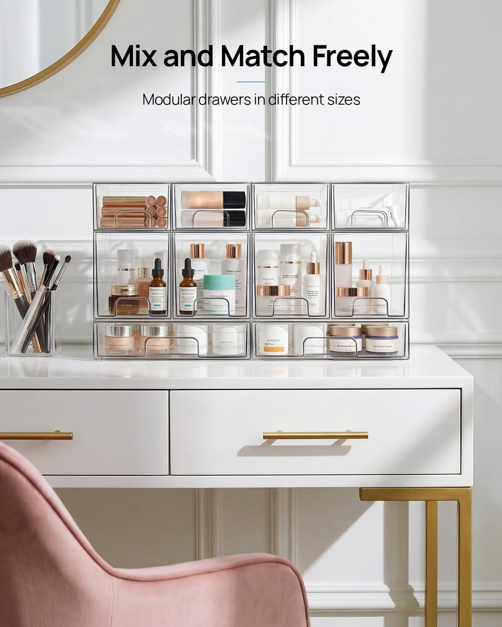 Vtopmart on a bathroom counter illustrating neat, visible storage solution
