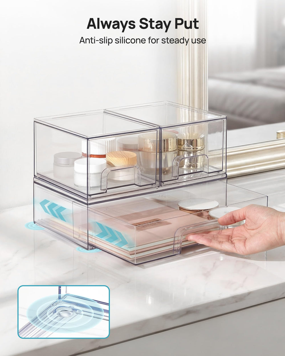 Vtopmart on bathroom vanity creating tidy organized surfaces