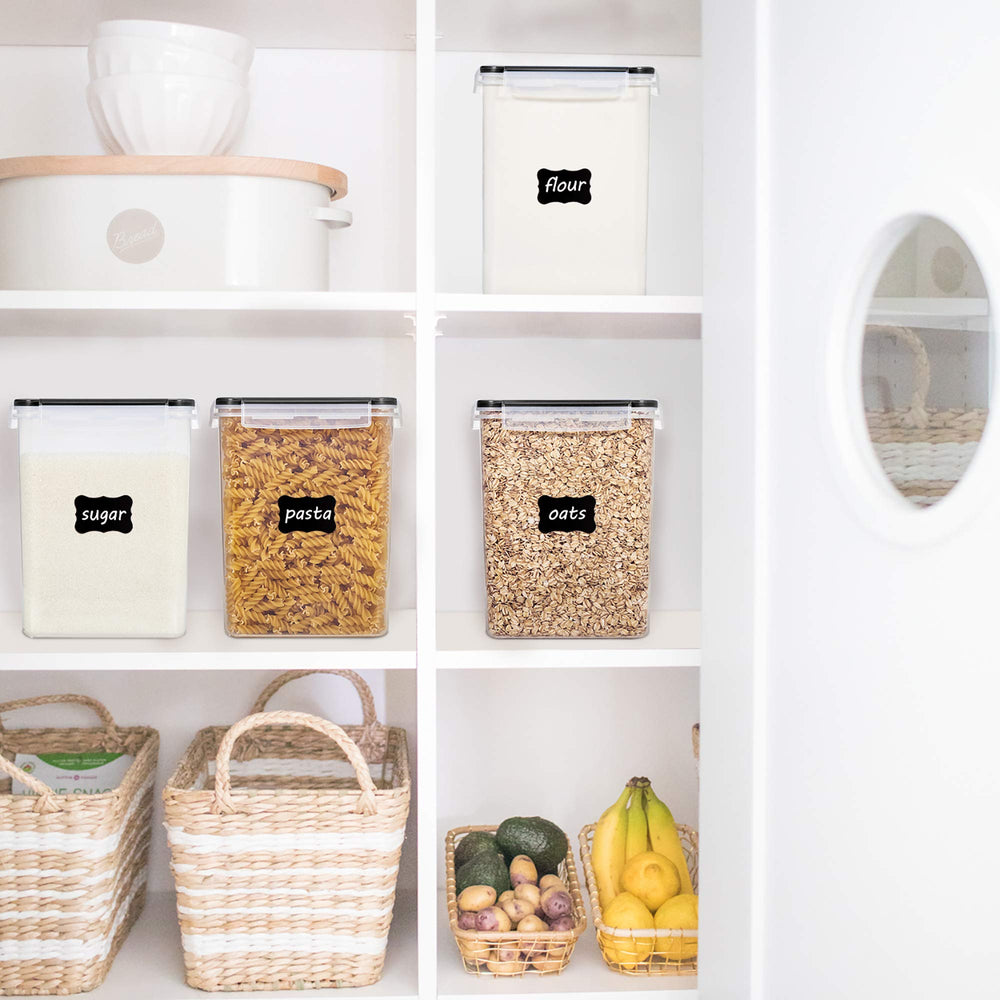 Vtopmart canisters on kitchen counter creating tidy, accessible storage