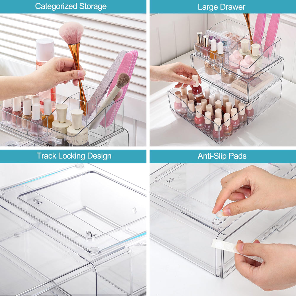 Vtopmart on vanity with cosmetics to speed up morning routines
