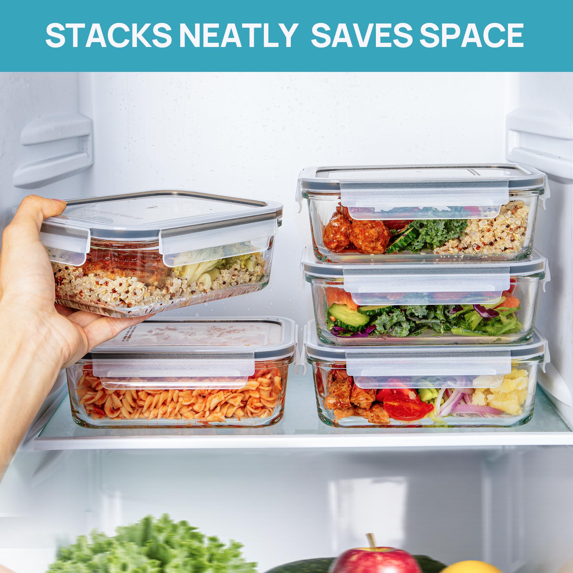 Vtopmart oven-ready glass container without lid illustrating high temperature use