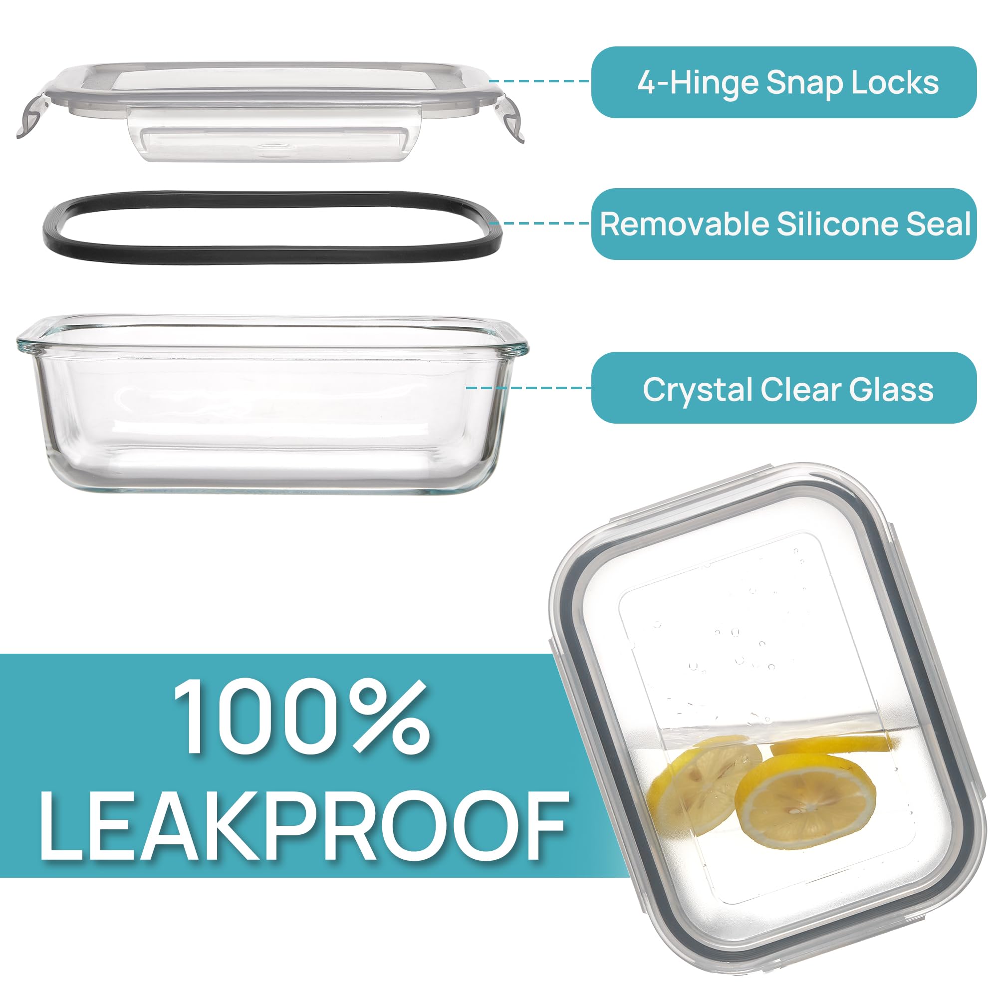 Vtopmart glass container moving between oven and freezer showing temperature versatility