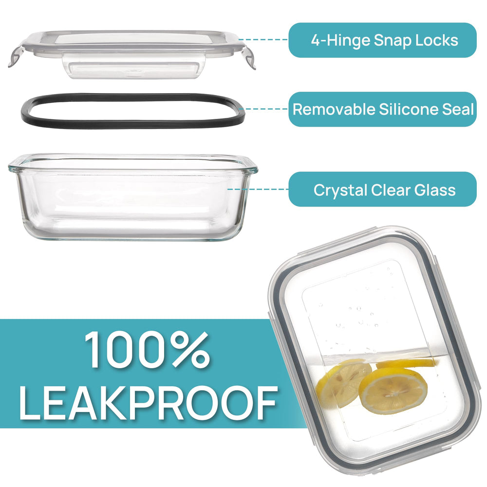 Vtopmart glass container moving between oven and freezer showing temperature versatility
