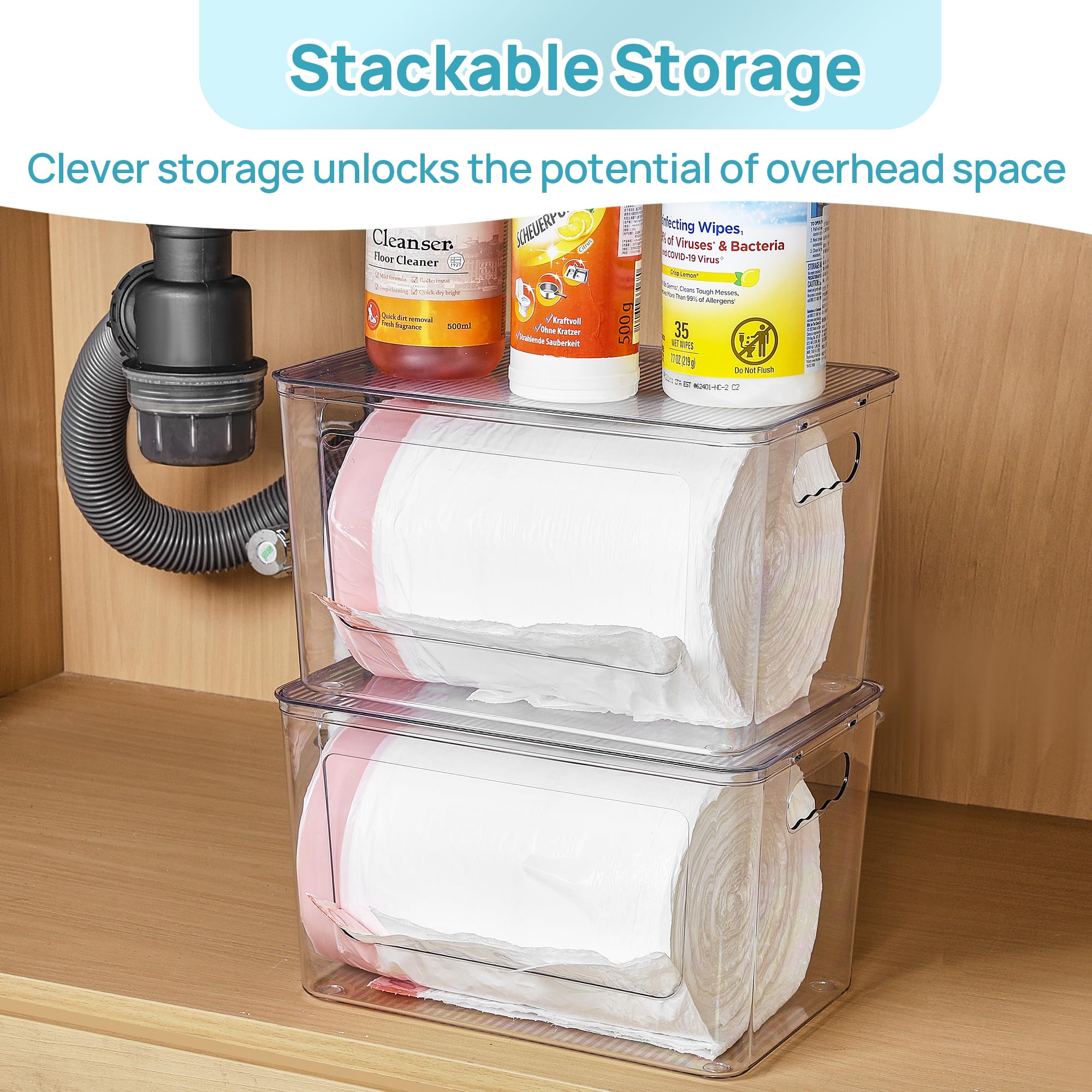 vtopmart roll inside visibility showing transparent PET for quick inventory checks