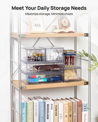 vtopmart side profile of stacked drawers showing vertical space savings