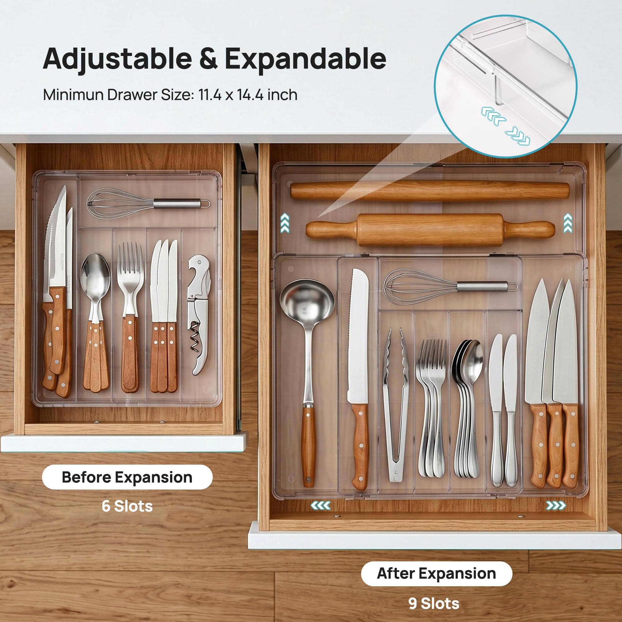 Vtopmart close-up of compartment walls showing sturdy construction and organized storage benefit