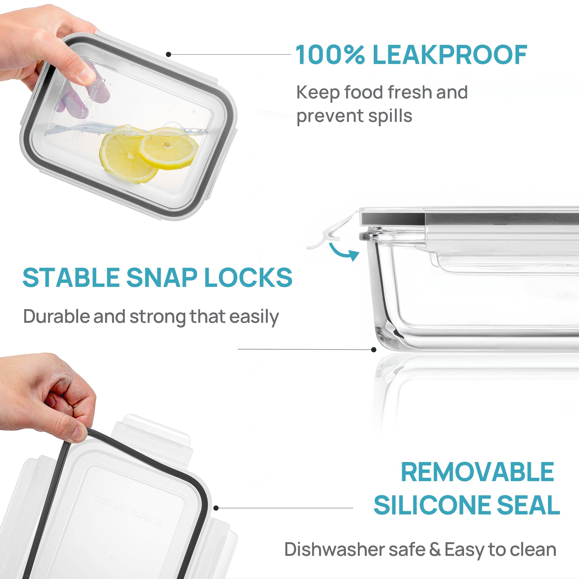 Vtopmart 30oz container next to measuring cup displaying exact portion size
