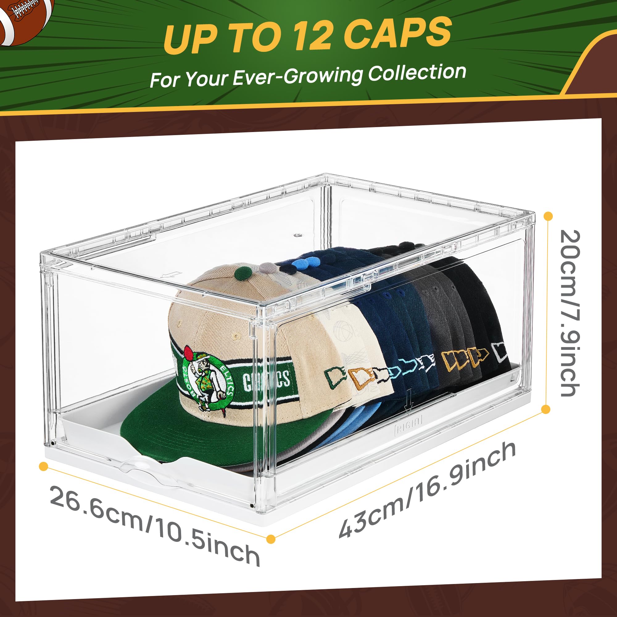 Vtopmart open sliding tray demonstrating effortless hat access and organized removal