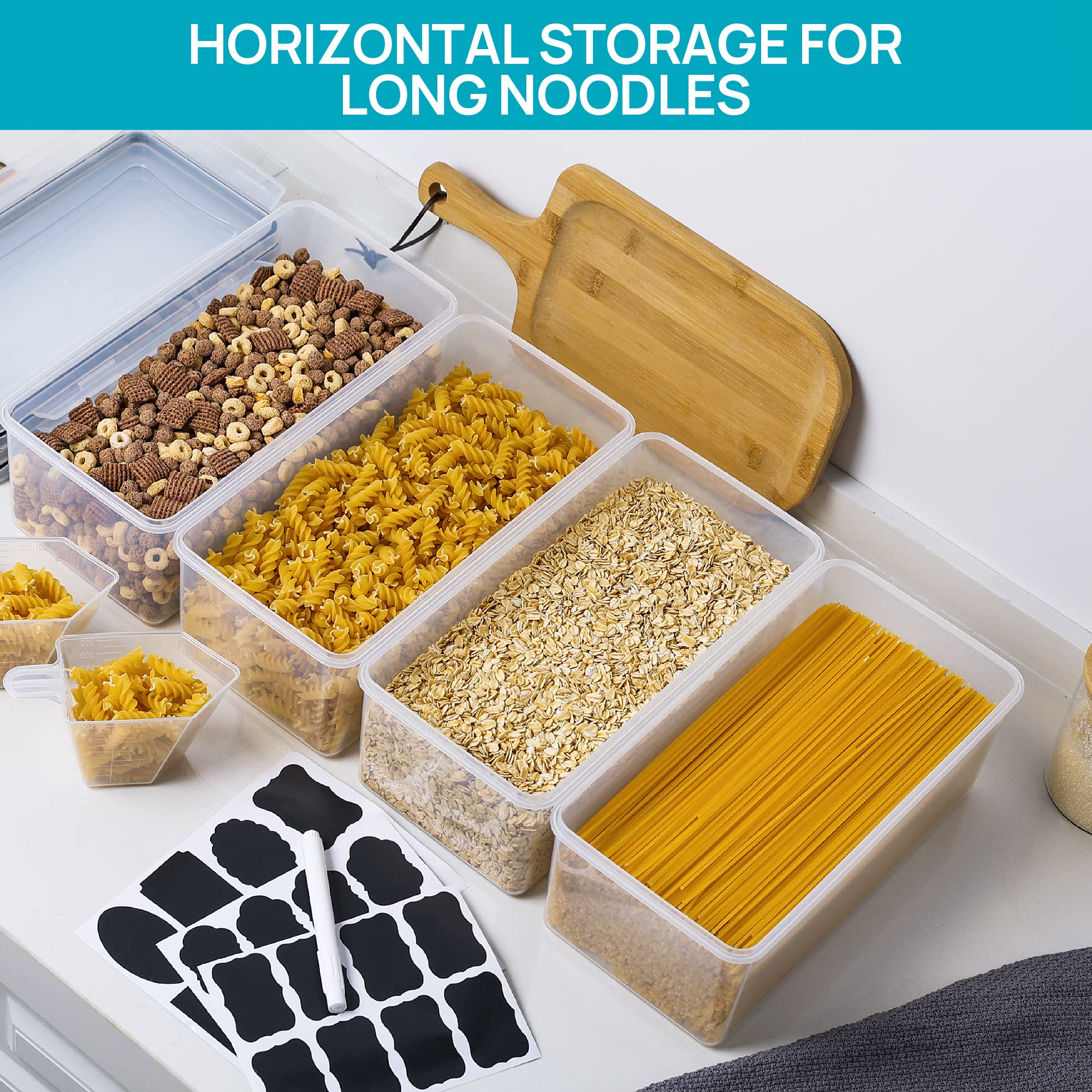 Vtopmart stacked canisters aligned on shelf highlighting tidy uniform storage