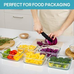 Vtopmart stacked containers inside fridge saving space and organizing meals