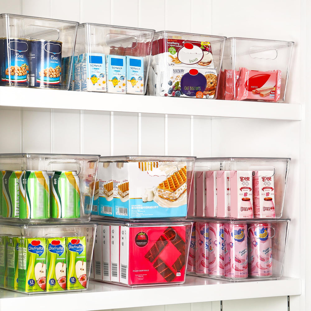 Vtopmart bins stacked in pantry maximizing vertical storage