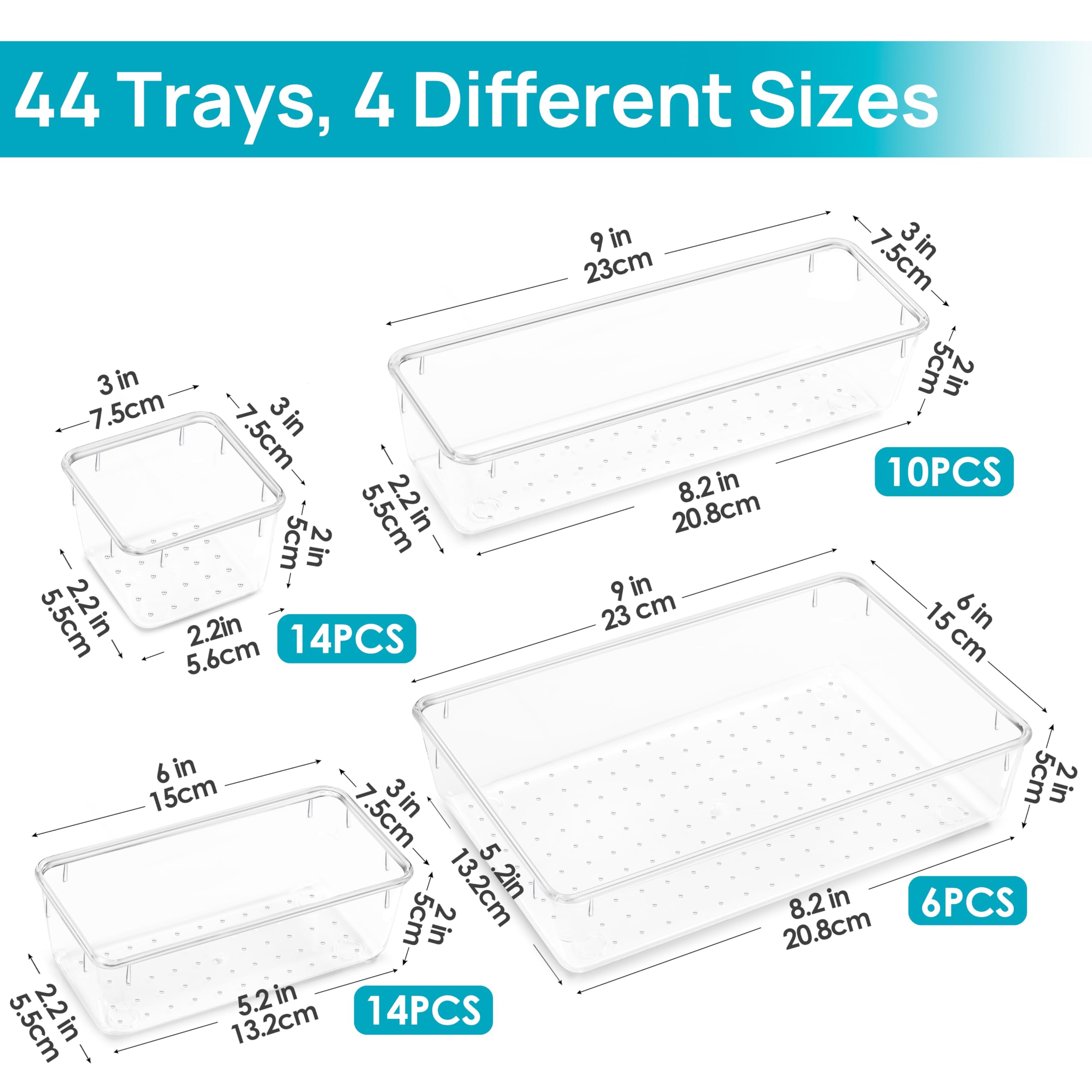 Vtopmart stacked trays compacted to save space when not in use