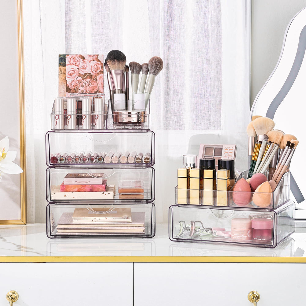 Vtopmart styled in bathroom to create a tidy, elegant countertop