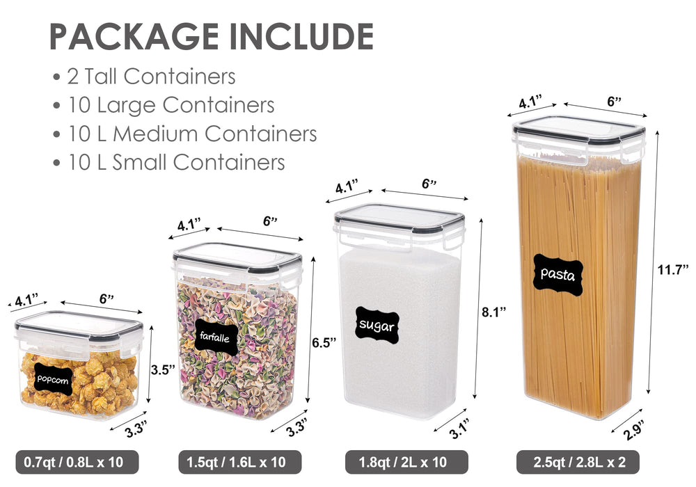 Vtopmart tall container close-up showing clear walls ideal for storing cereal