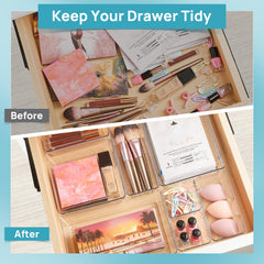 Vtopmart trays size comparison laid side-by-side to plan drawer layouts