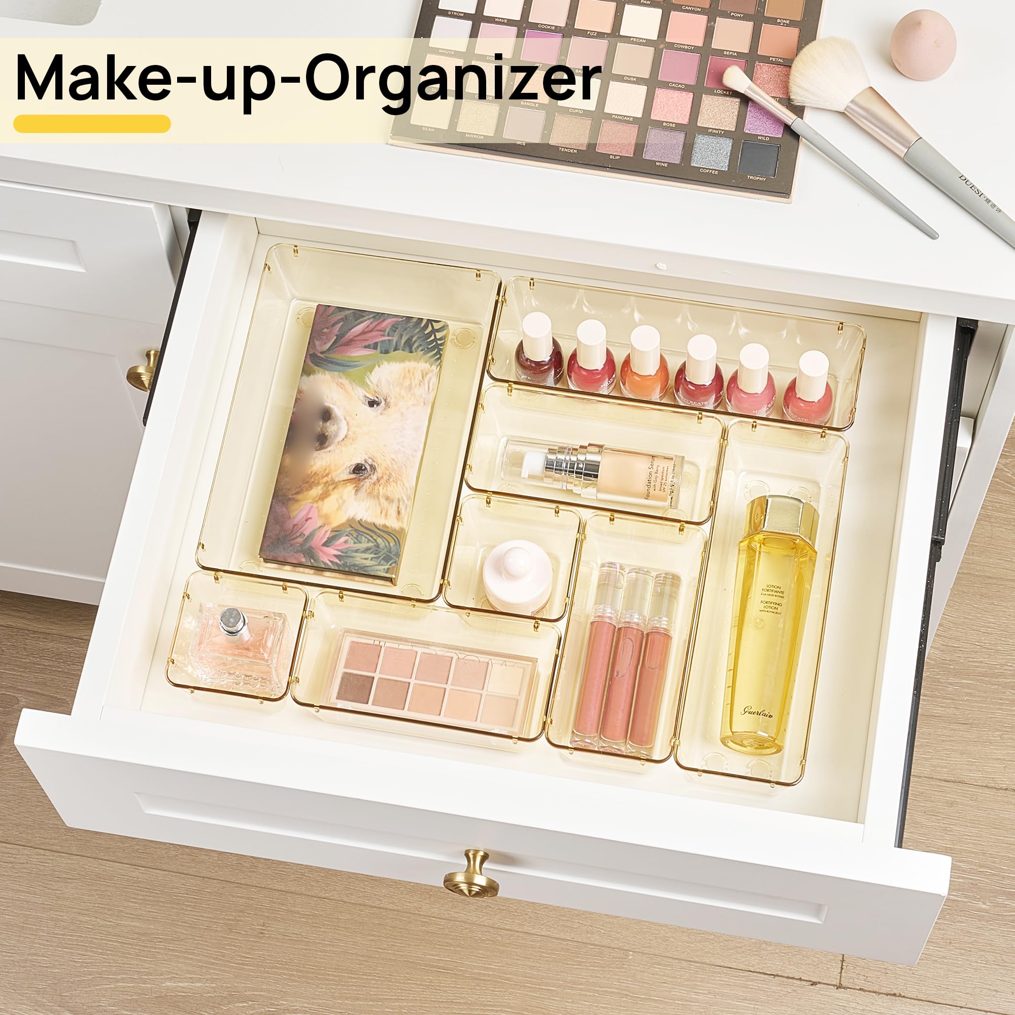 Vtopmart stacked trays demonstrating compact, space-saving storage when not in use