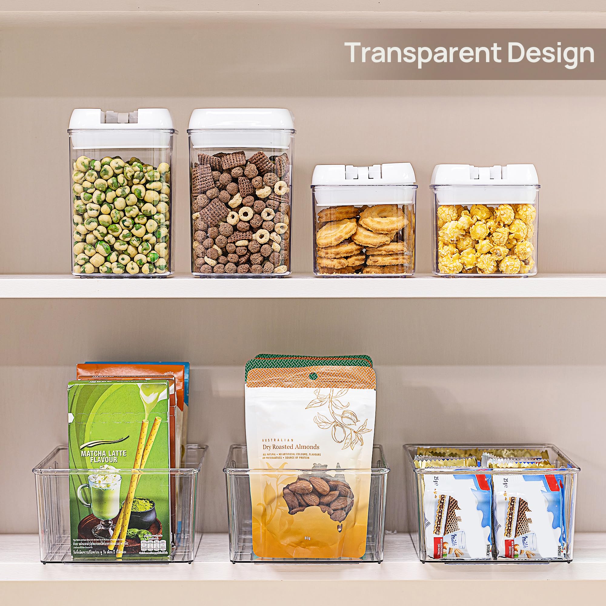 Vtopmart placed inside a kitchen cabinet demonstrating neat pantry organization