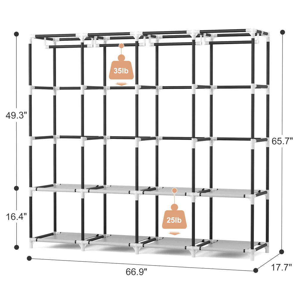 VTRIN hanging rod close-up showing sturdy metal rail supporting garments