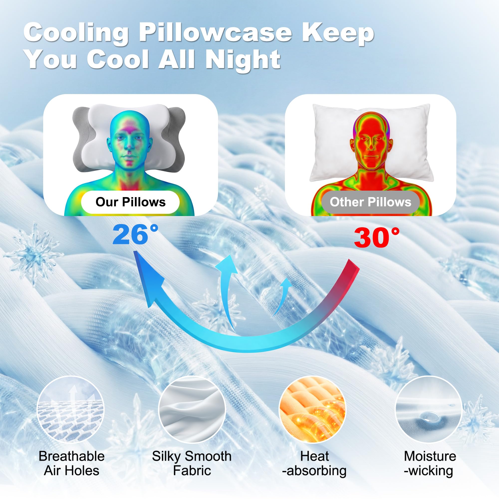 VYLEE detail of removable zipper cooling cover for easy washing and freshness