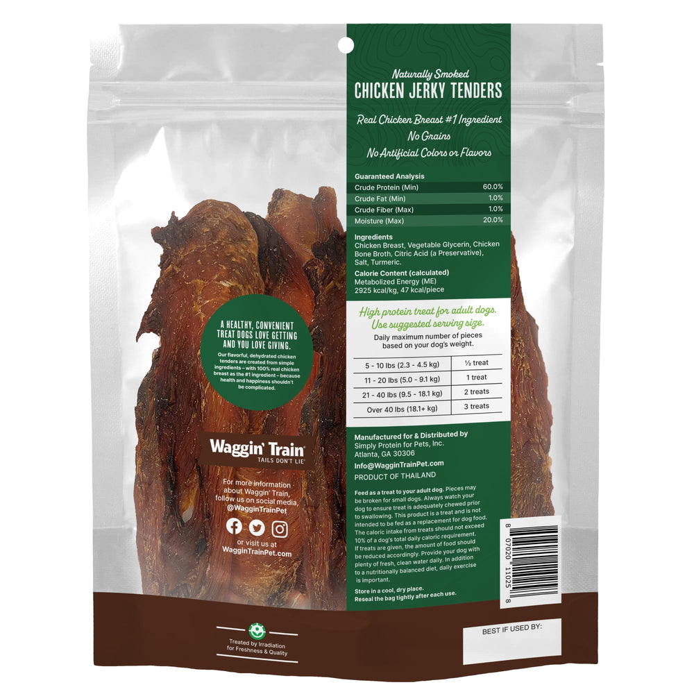 Waggin' Train close-up of jerky texture highlighting smoky, chewy benefit