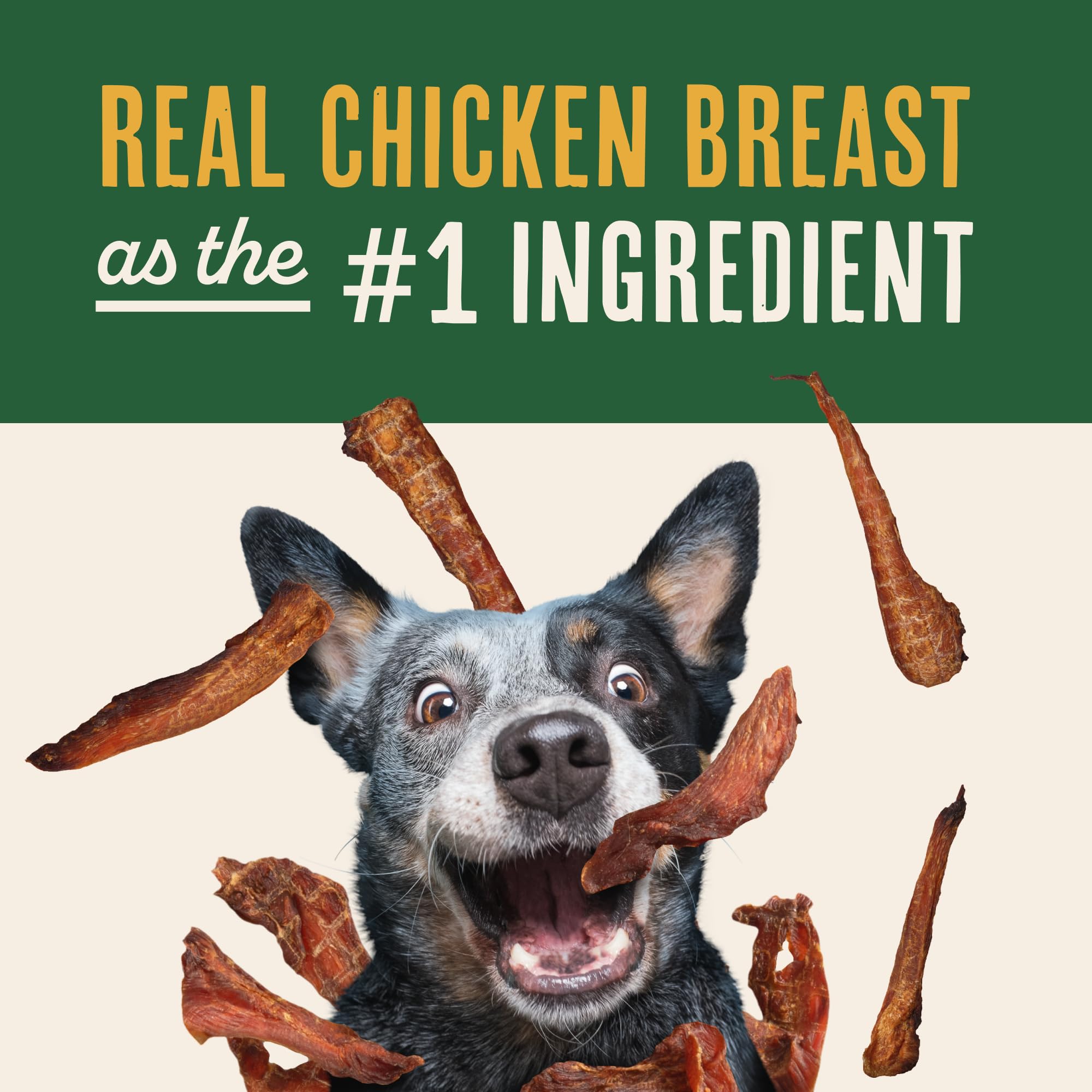 Waggin' Train packaging nutrition label showing ingredients and benefits