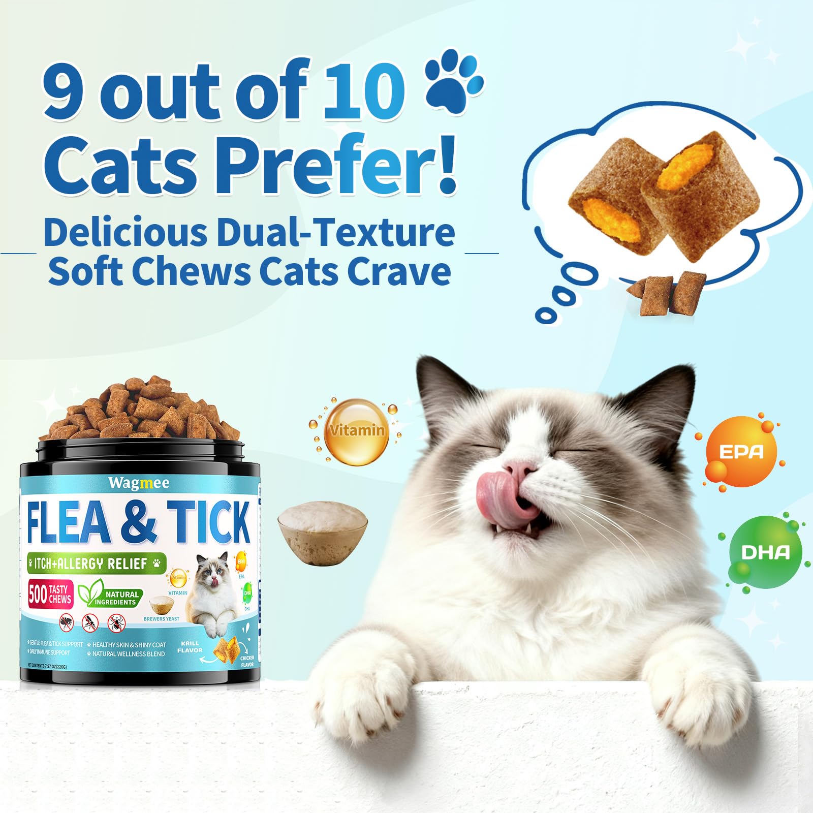 Wagmee chew texture close-up highlighting crunchy exterior and creamy interior for easy feeding